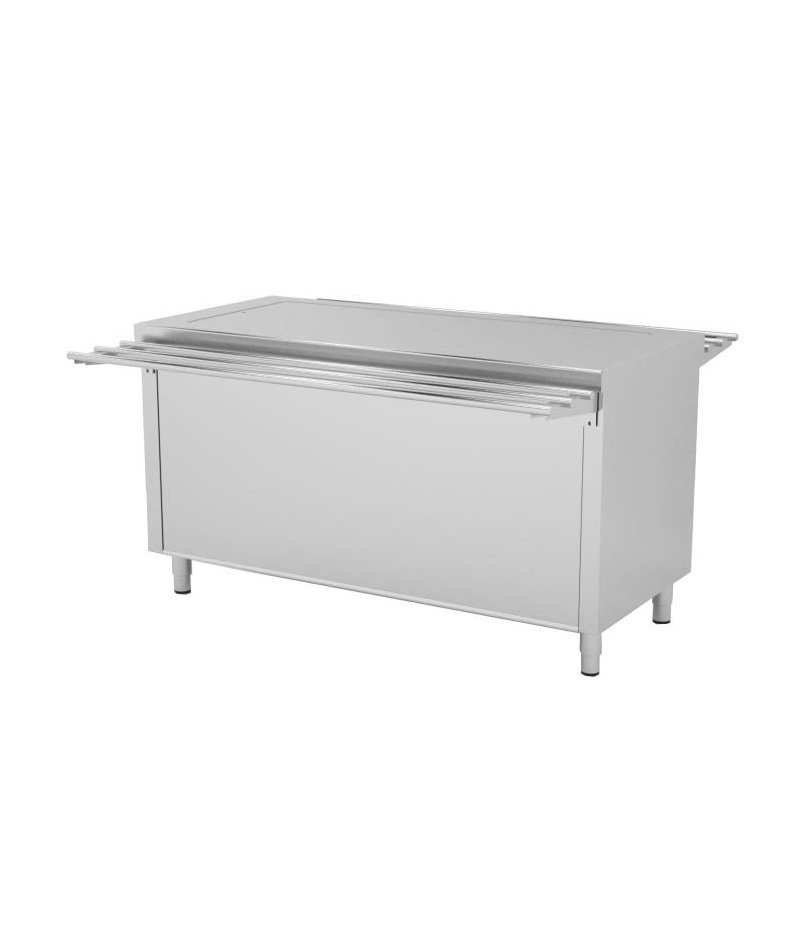 Mueble autoservicio self service con isla central placa fría