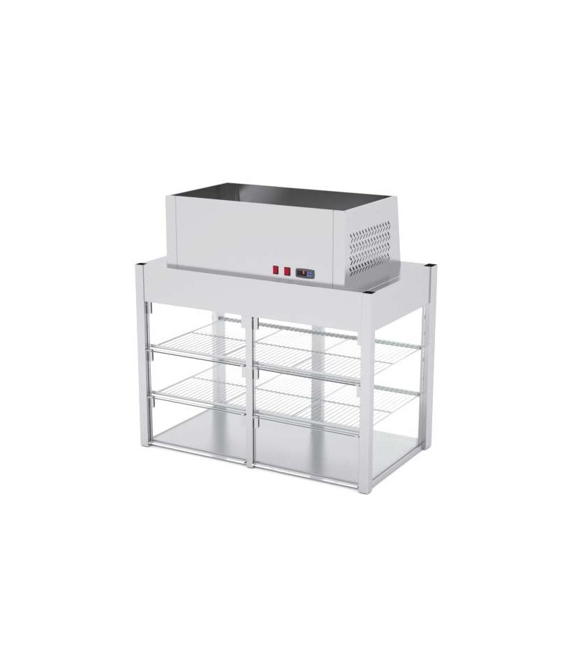 Vitrina autoservicio self service refrigerada con base aislada GN