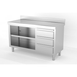 Mueble neutro mural estándar estante intermedio con módulo 3 cajones DERECHA FONDO 700 Dimensiones(mm): 1200x700x850