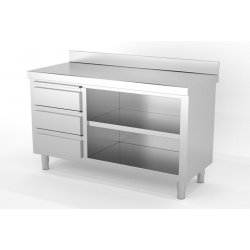Mueble neutro mural estándar estante intermedio con módulo 3 cajones IZQUIERDA FONDO 700 Dimensiones(mm): 1200x700x850
