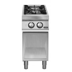 Cocina a gas 2 fuegos Fondo 700 Base abierta Pratika