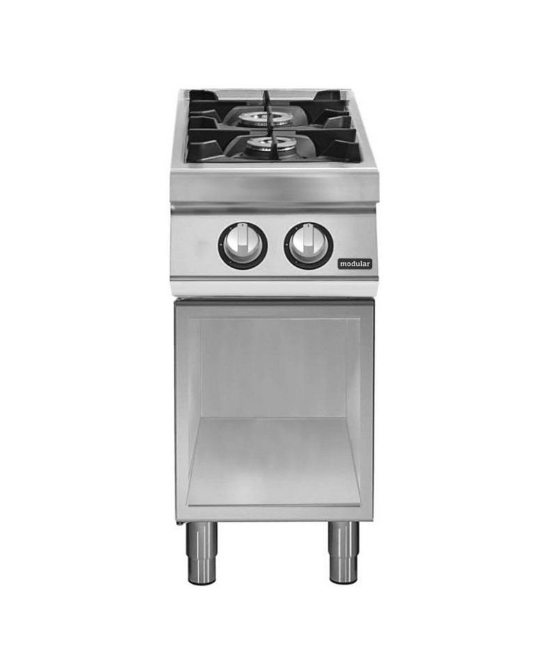 Cocina a gas 2 fuegos Fondo 700 Base abierta Pratika