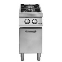 Cocina a gas 2 fuegos Fondo 700 Base con puerta Pratika