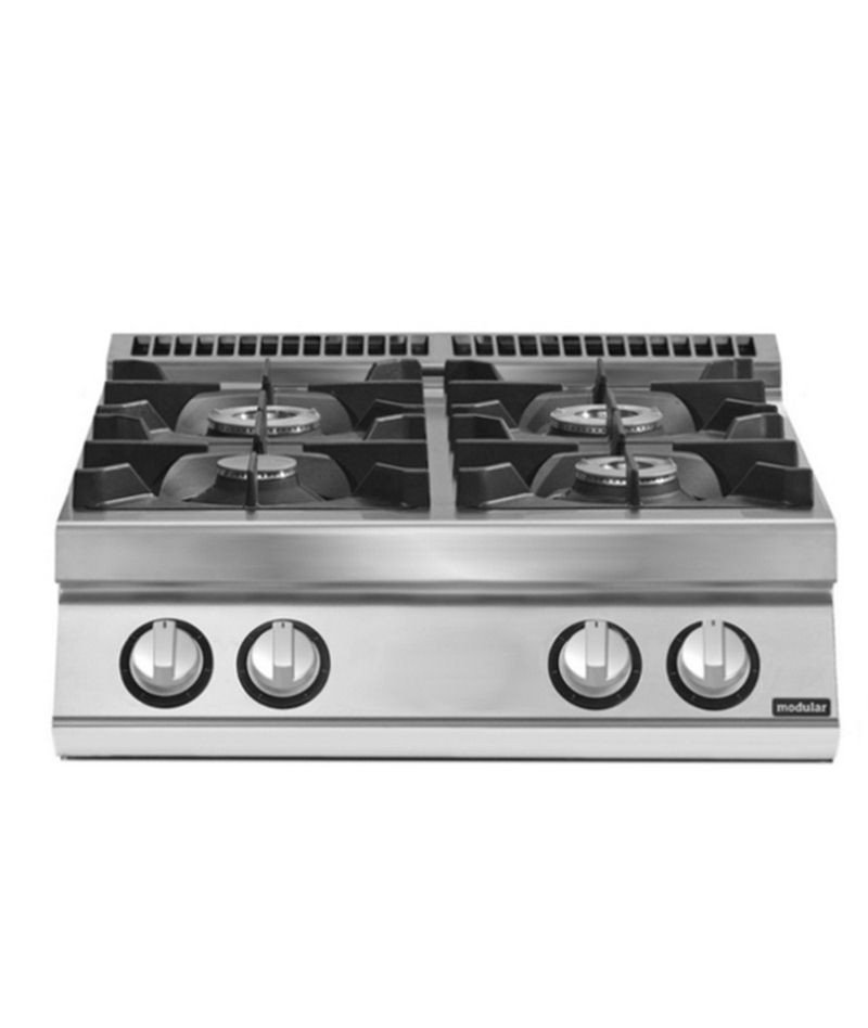 Cocina gas 4 fuegos Fondo 700 Sobremesa Pratika