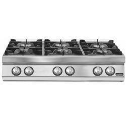 Cocina gas 6 fuegos Fondo 700 Sobremesa Pratika