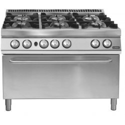 Cocina a gas 6 fuegos con horno maxi gas Fondo 900 Pratika