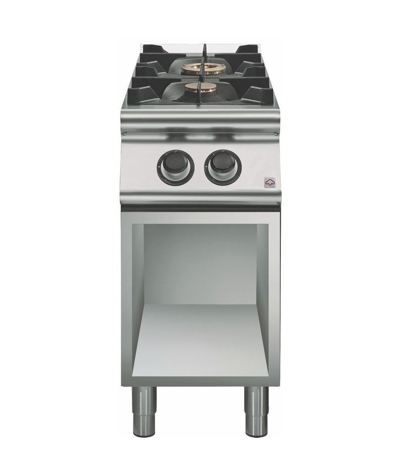 Cocina a gas a 2 fuegos Fondo 700 Base abierta Emotion