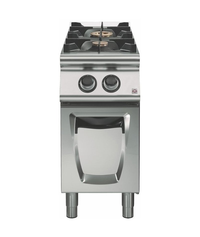 Cocina a gas a 2 fuegos Fondo 700 Base con puerta Emotion