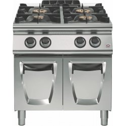 Cocina a gas a 4 fuegos Fondo 700 Base con puerta Emotion