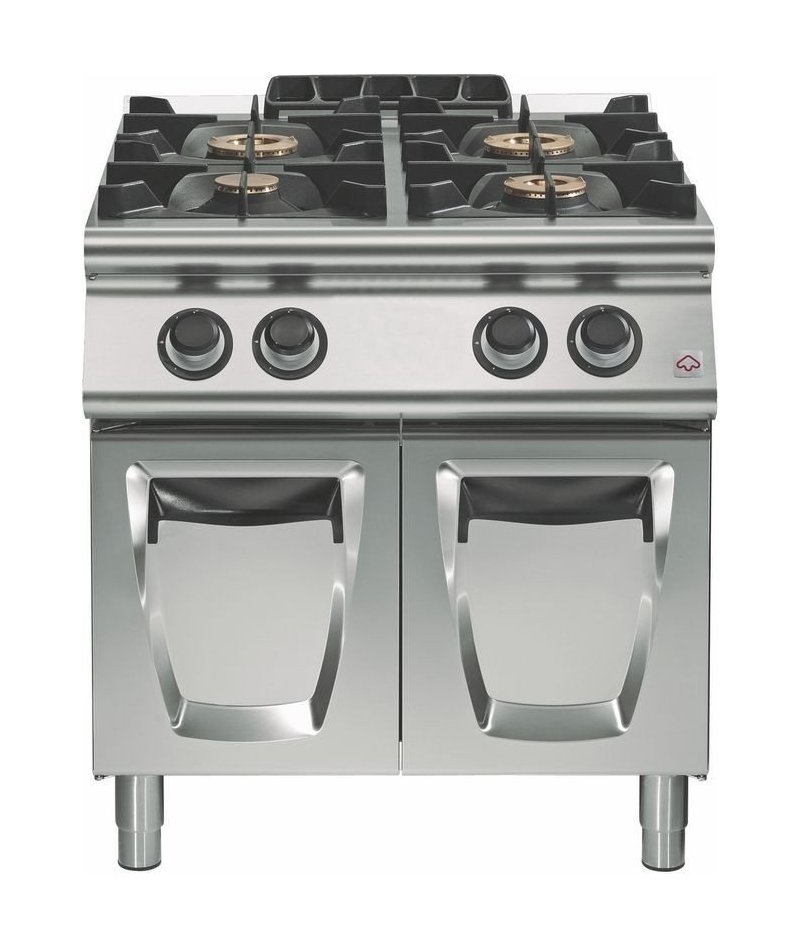 Cocina a gas a 4 fuegos Fondo 700 Base con puerta Emotion