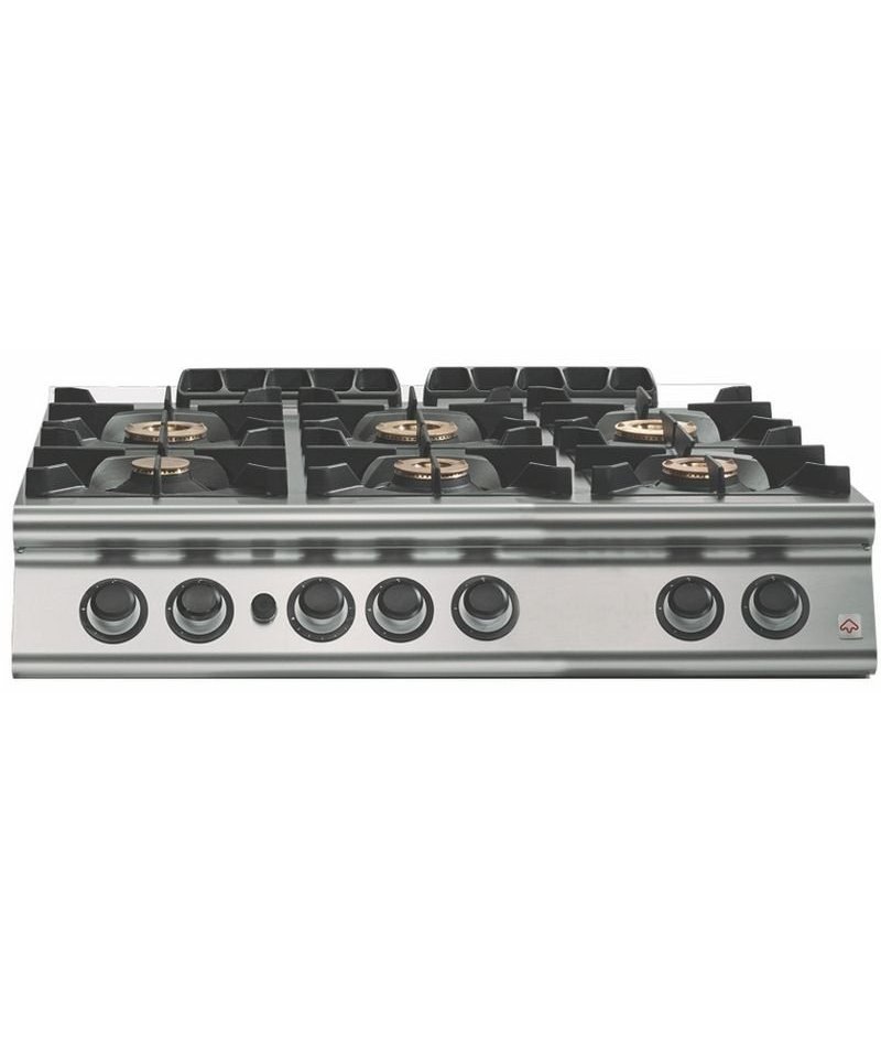 Cocina a gas a 6 fuegos Fondo 700 Sobremesa Emotion