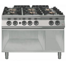Cocina a gas a 6 fuegos Fondo 700 Base abierta Emotion
