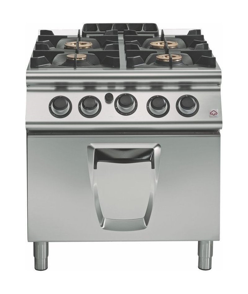 Cocina a gas a 4 fuegos Fondo 700 Base con horno a gas Emotion