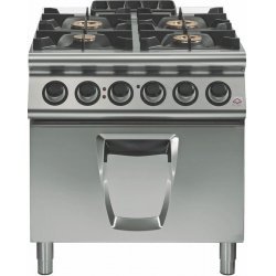 Cocina a gas a 4 fuegos Fondo 700 Base con horno eléctrico Emotion