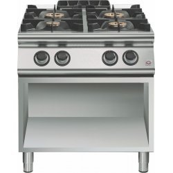 Cocina a gas 4 fuegos Fondo 900 Base abierta Modular Emotion EM90/80PCG