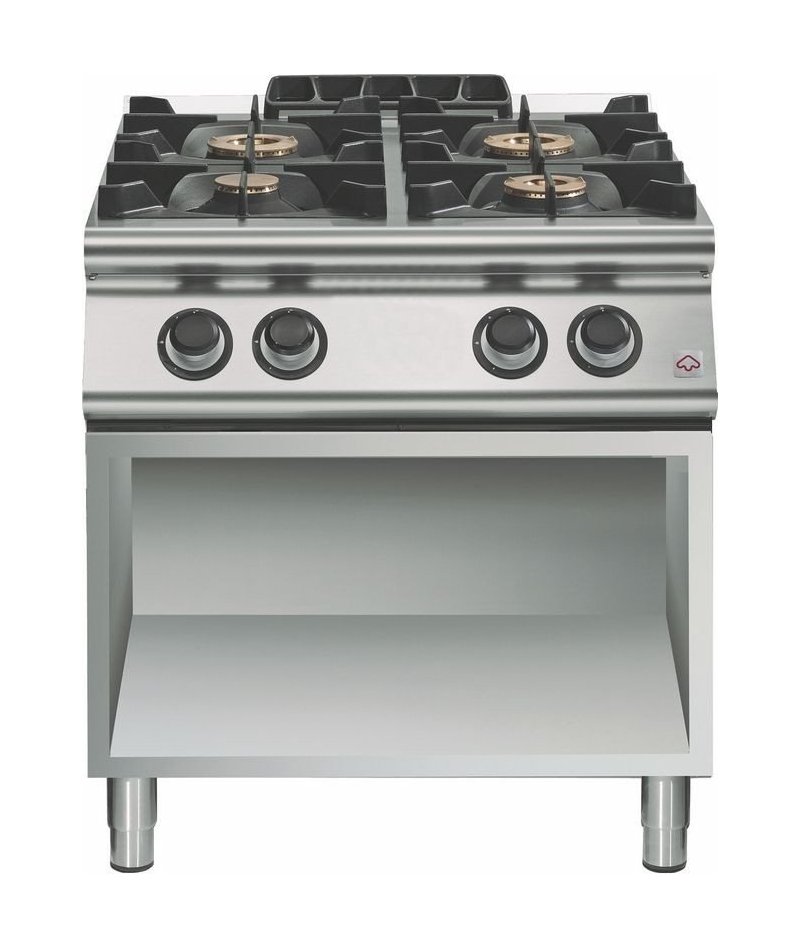Cocina a gas 4 fuegos Fondo 900 Base abierta Modular Emotion EM90/80PCG