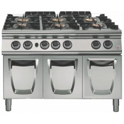 Cocina a gas 6 fuegos Fondo 900 Base con puerta Emotion