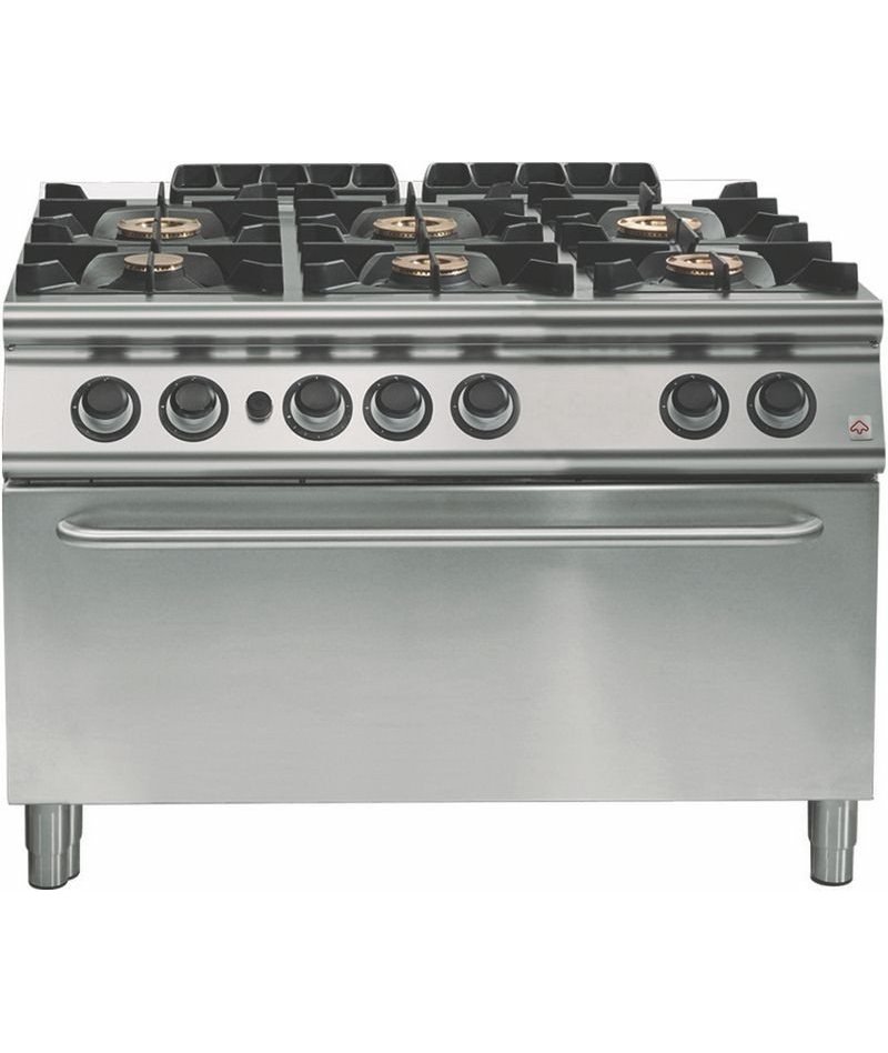 Cocina a gas 6 fuegos con horno maxi gas Fondo 900 Emotion