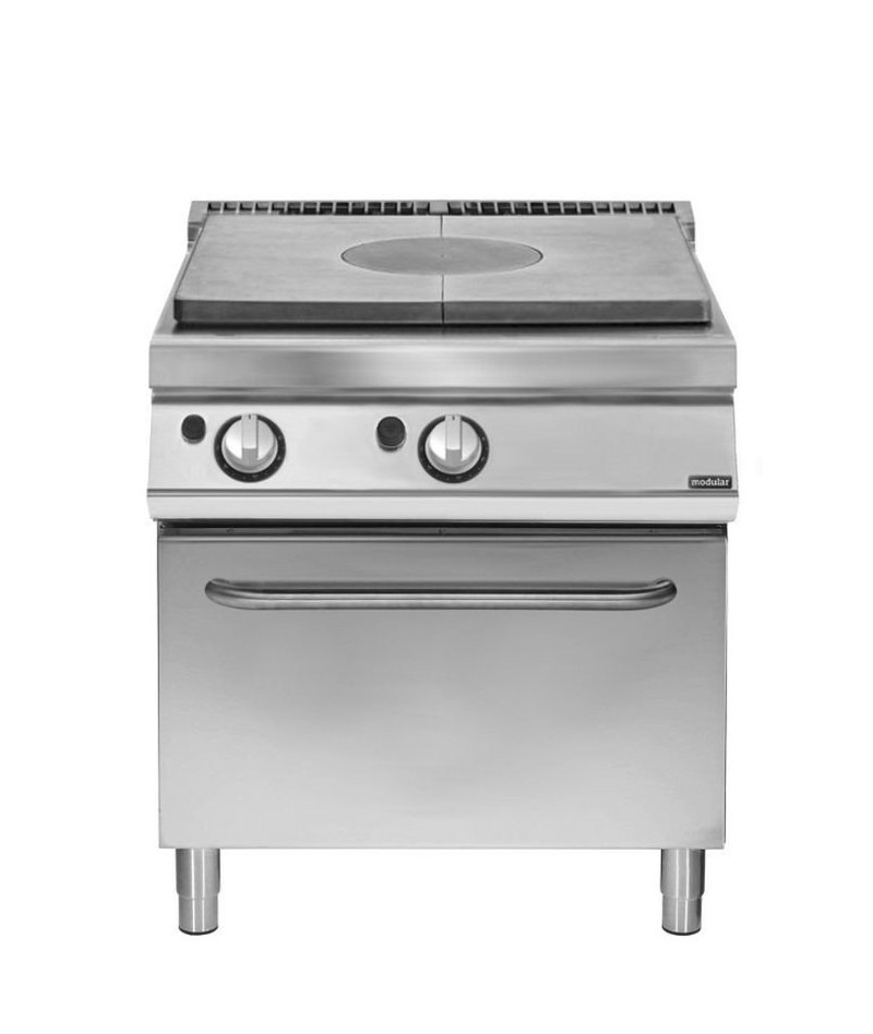 Placa radiante a gas con horno gas GN 2/1 Fondo 700 Serie Pratika