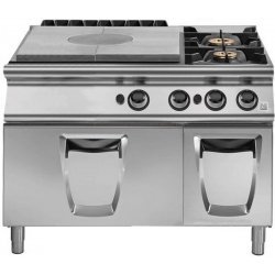 Placa radiante a gas con horno gas GN 2/1 + 2 fuegos - Fondo 900 Serie Emotion