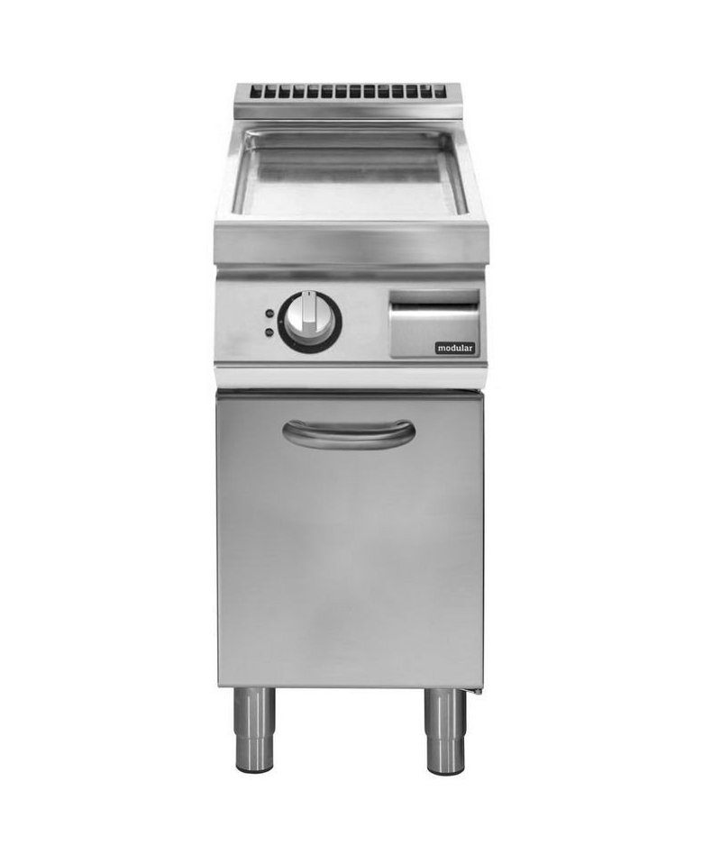 Plancha eléctrica lisa cromada de base con puerta PK 70/40 FTES-CR-P