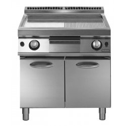 Plancha a gas mixta cromada de base con puerta PK 70/80 FTRGS-CR-P