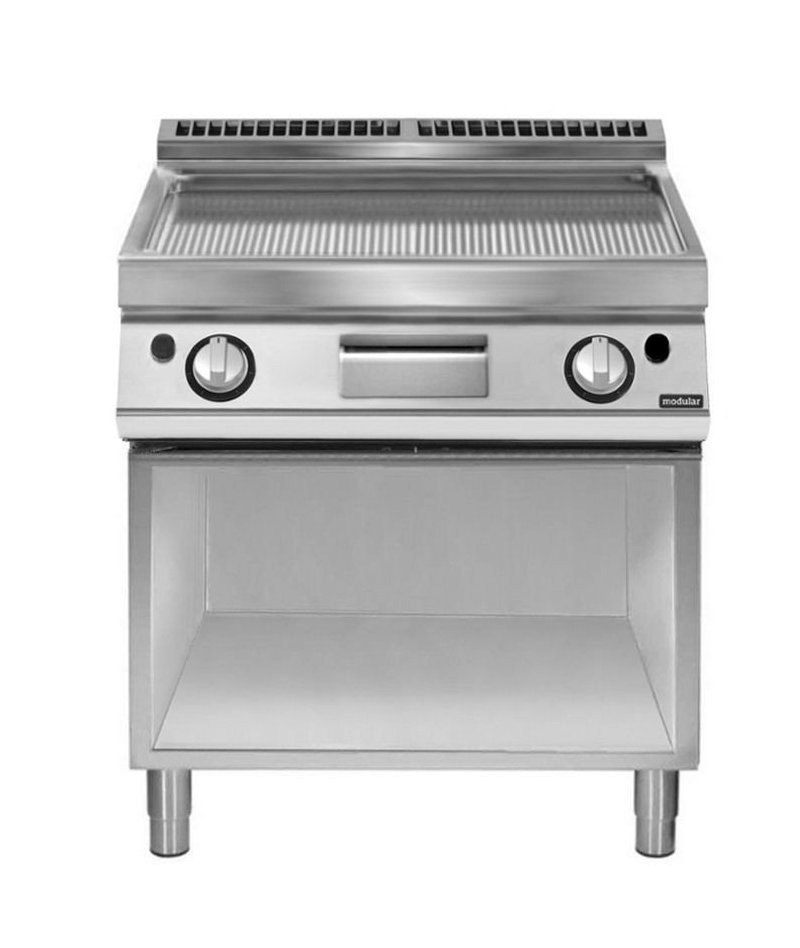 Plancha a gas ondulada de base abierta PK 70/80 FTRRGS