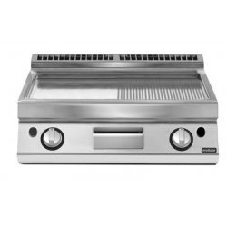 Plancha a gas ondulada cromada de sobremesa PK 70/80 FTRRGS-CR-T