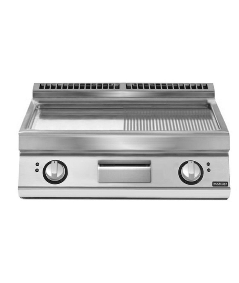 Plancha eléctrica ondulada cromada de sobremesa PK 70/80 FTRRES-CR-T