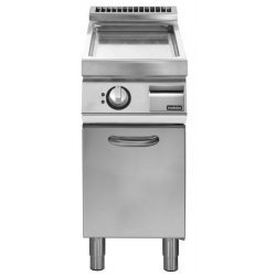 Plancha eléctrica lisa cromada de base con puerta PK 90/40 FTES-CR-P