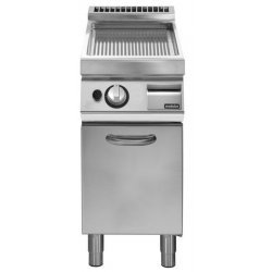 Plancha a gas ondulada cromada de base con puerta PK 90/40 FTRGS-CR-P