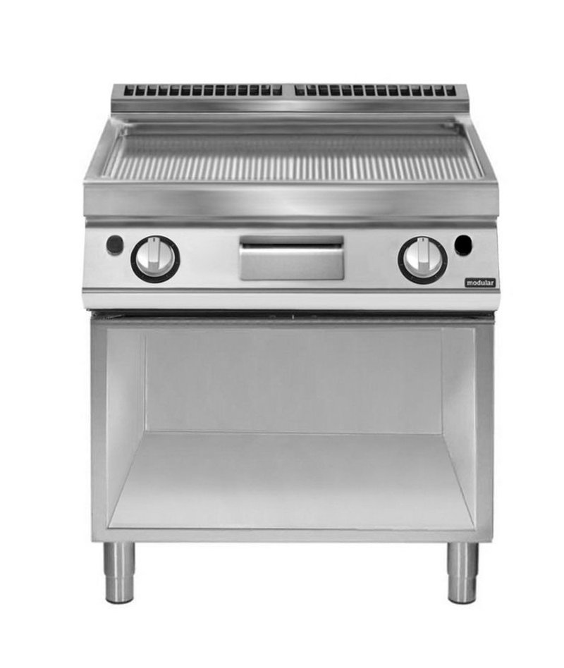 Plancha a gas ondulada de base abierta PK 90/80 FTRRGS