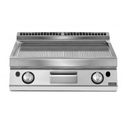 Plancha a gas ondulada cromada de sobremesa PK 90/80 FTRRGS-CR-T