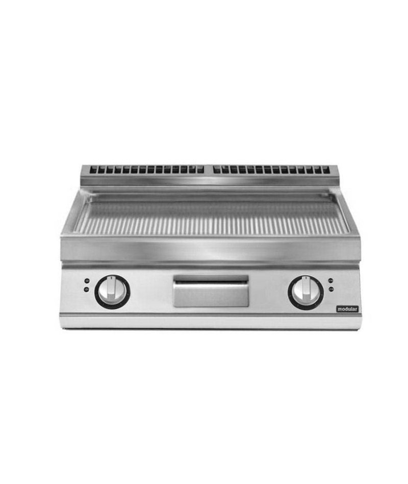 Plancha eléctrica ondulada cromada de sobremesa PK 90/80 FTRRES-CR-T