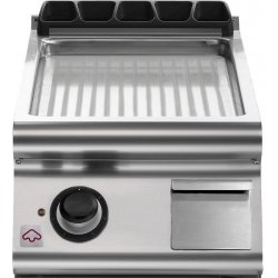 Plancha eléctrica ondulada cromada de sobremesa EM 90/40 FTRES-CR-T