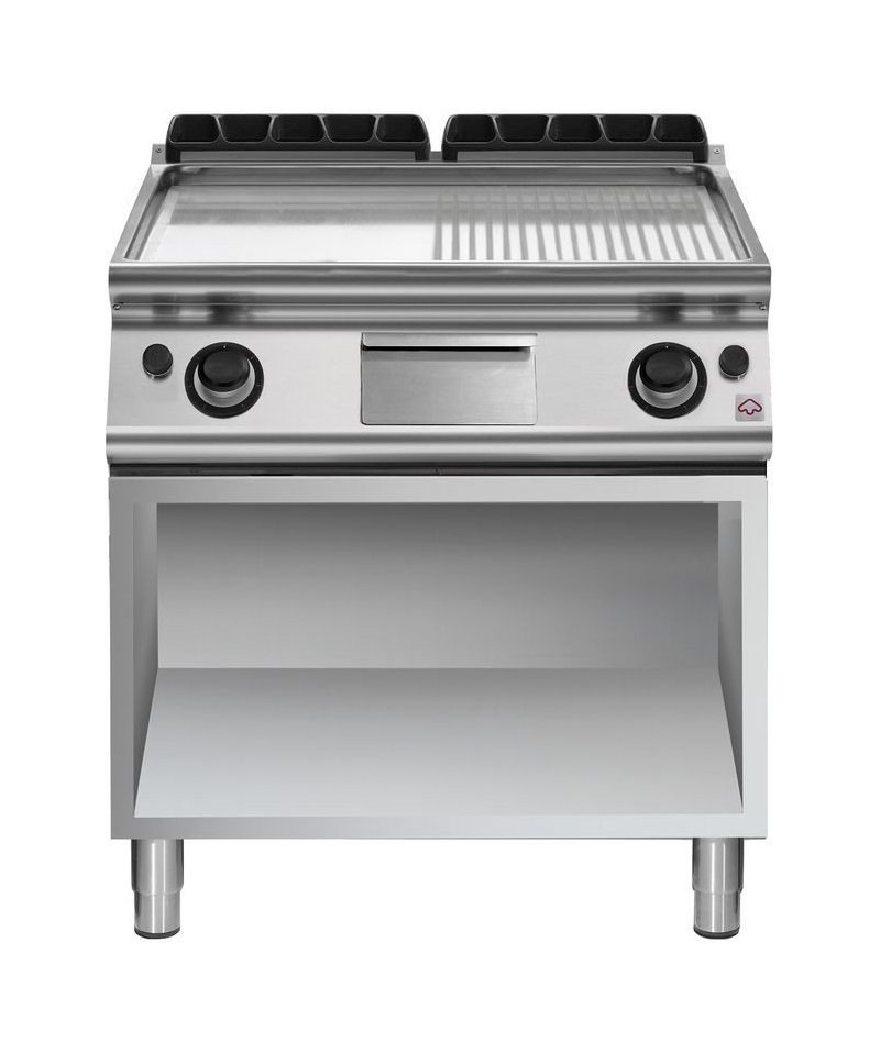 Plancha a gas mixta cromada de base abierta EM 90/80 FTRGS-CR