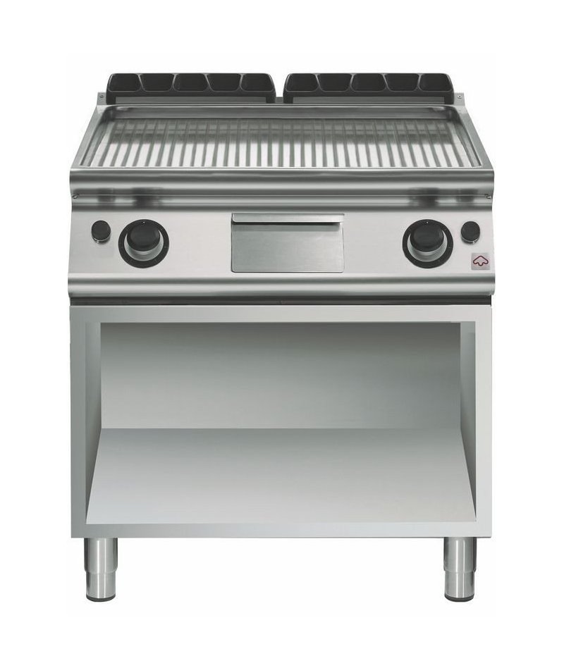 Plancha a gas ondulada de base abierta EM 90/80 FTRRGS