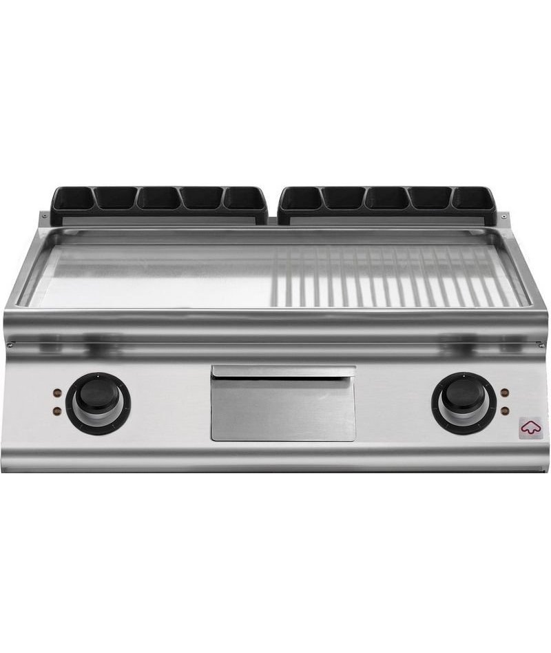 Plancha eléctrica mixta cromada de sobremesa Extreme EM 90/80 FTRE-CR-T