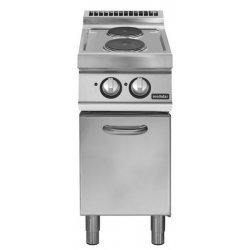 Cocina eléctrica sobre base con puertas 2 fuegos redondos Fondo 700 Pratika