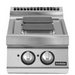 Cocina eléctrica de sobremesa 2 fuegos cuadrados Fondo 700 Pratika