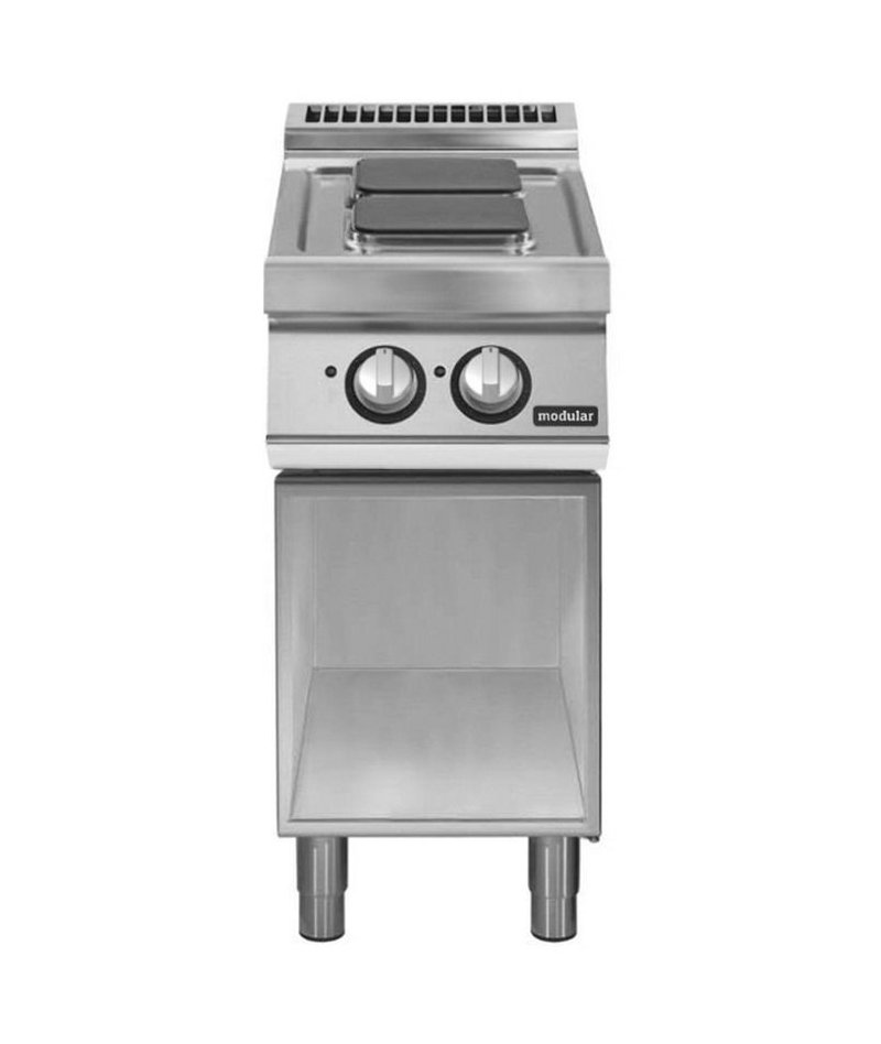 Cocina eléctrica de base abierta 2 fuegos cuadrados Fondo 700 Pratika