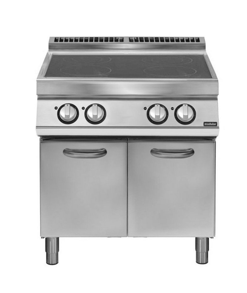 Cocina vitrocerámicas sobre base con puertas 4 zonas de cocción Fondo 700 Pratika