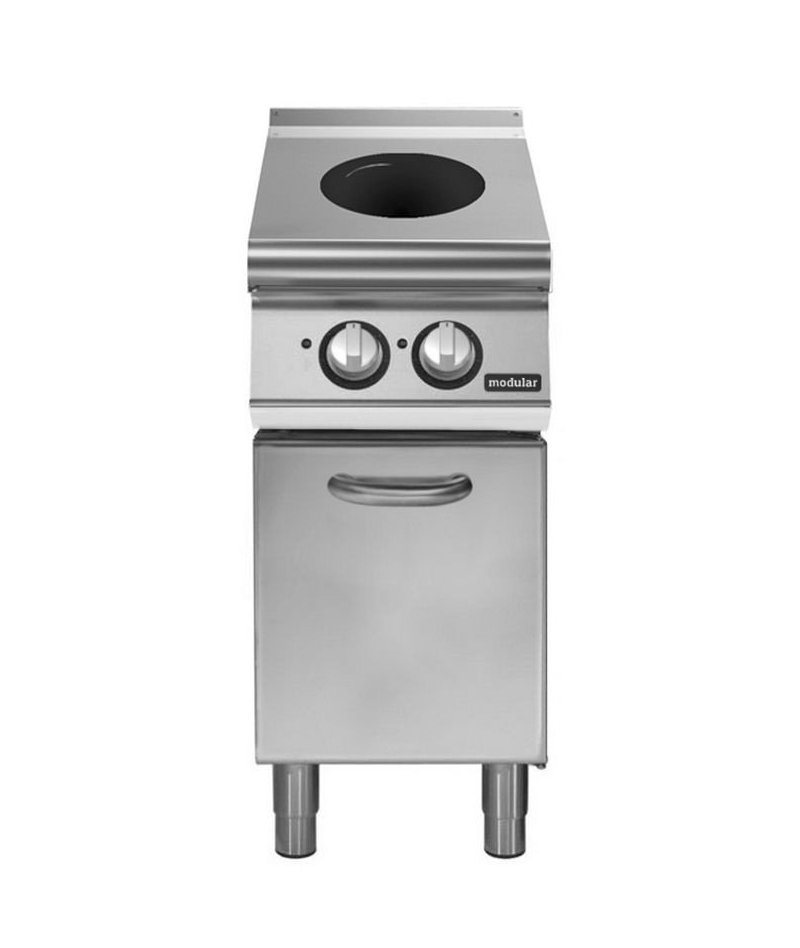Cocina inducción sobre base con puerta 2 zonas de cocción Ø 220 Fondo 700 Pratika