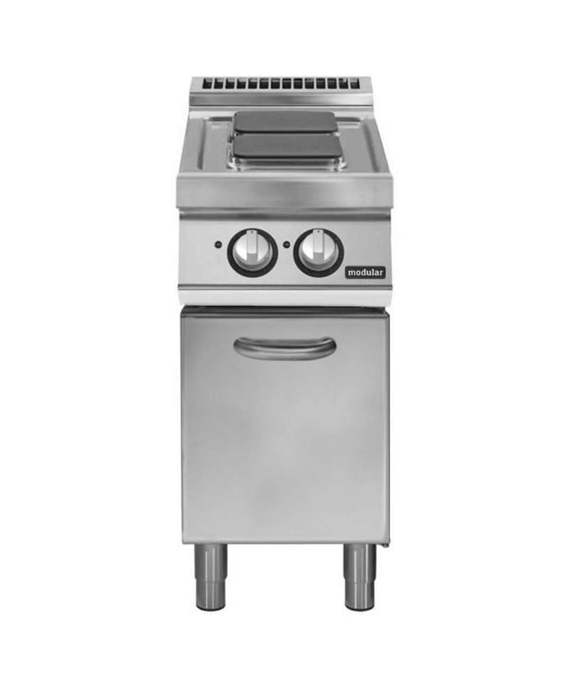 Cocina eléctrica 2 planchas Base con puerta Fondo 900 Pratika