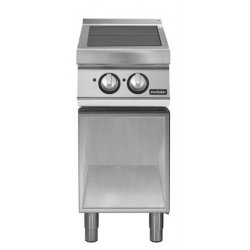 Cocina eléctrica con 2 planchas basculantes de base abierta Fondo 900 Pratika