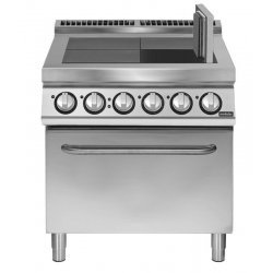 Cocina eléctrica 4 planchas basculantes con horno eléctrico convección Fondo 900 Pratika