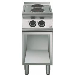 Cocina eléctrica sobre base abierta 2 fuegos redondos Fondo 700 Emotion