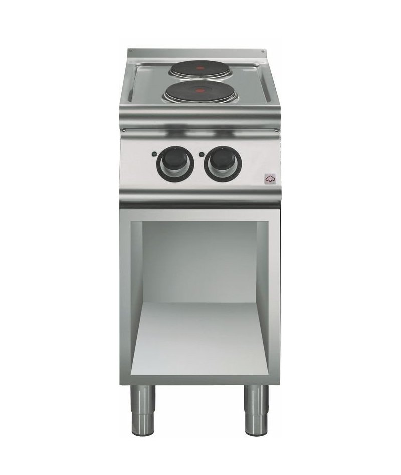 Cocina eléctrica sobre base abierta 2 fuegos redondos Fondo 700 Emotion