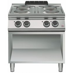 Cocina eléctrica de base abierta 4 fuegos redondos Fondo 700 Emotion