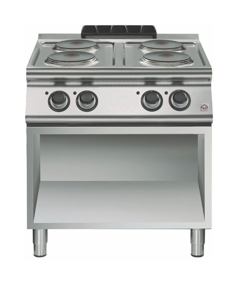 Cocina eléctrica de base abierta 4 fuegos redondos Fondo 700 Emotion